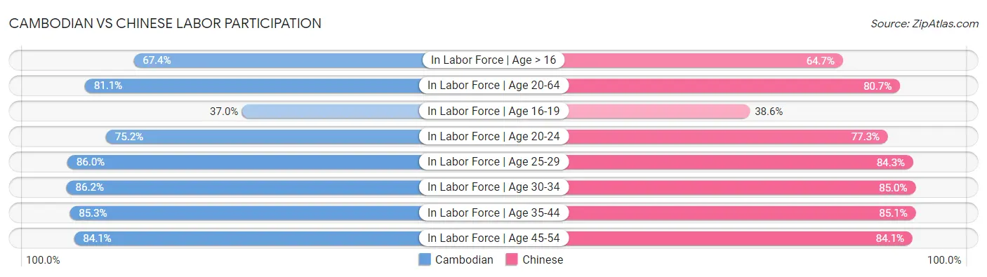 Cambodian vs Chinese Labor Participation