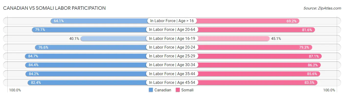 Canadian vs Somali Labor Participation