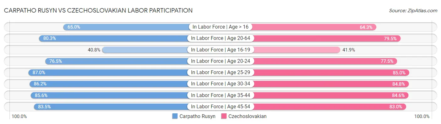Carpatho Rusyn vs Czechoslovakian Labor Participation