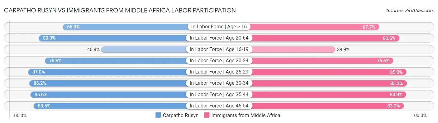 Carpatho Rusyn vs Immigrants from Middle Africa Labor Participation