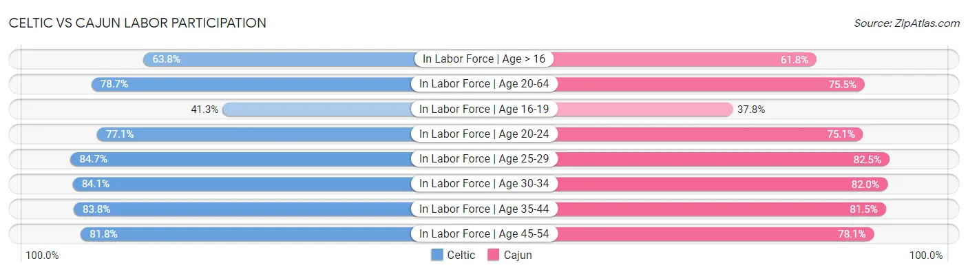 Celtic vs Cajun Labor Participation