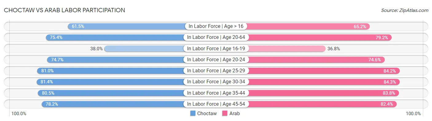 Choctaw vs Arab Labor Participation