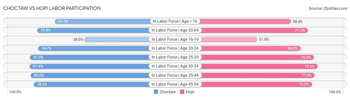 Choctaw vs Hopi Labor Participation