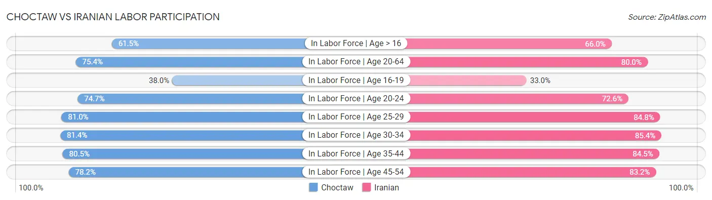 Choctaw vs Iranian Labor Participation