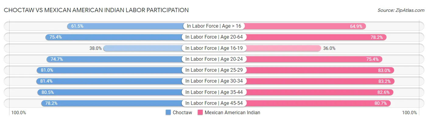 Choctaw vs Mexican American Indian Labor Participation