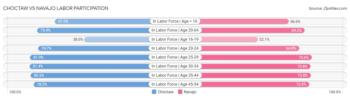Choctaw vs Navajo Labor Participation