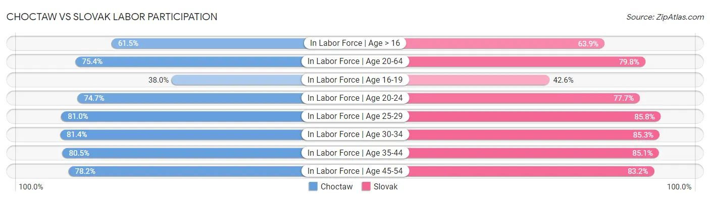 Choctaw vs Slovak Labor Participation