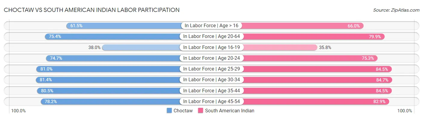 Choctaw vs South American Indian Labor Participation