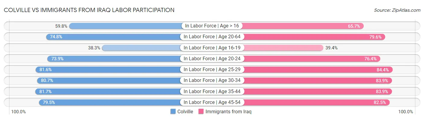Colville vs Immigrants from Iraq Labor Participation