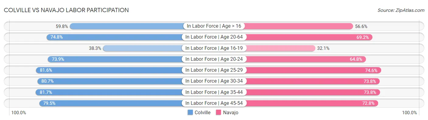 Colville vs Navajo Labor Participation