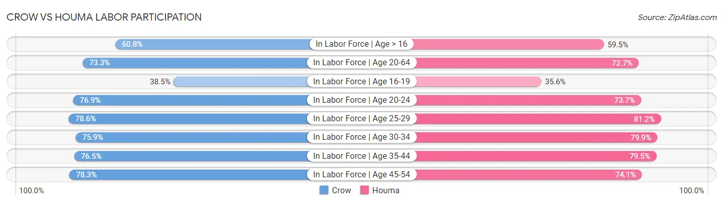 Crow vs Houma Labor Participation