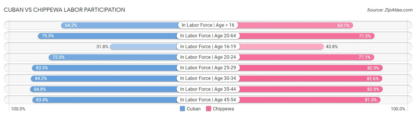 Cuban vs Chippewa Labor Participation
