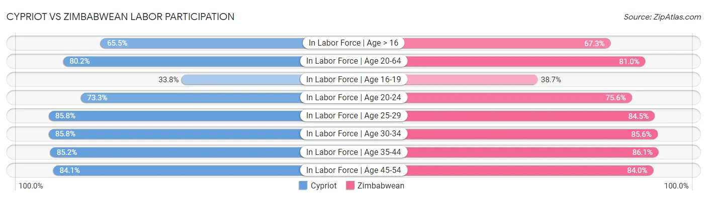 Cypriot vs Zimbabwean Labor Participation