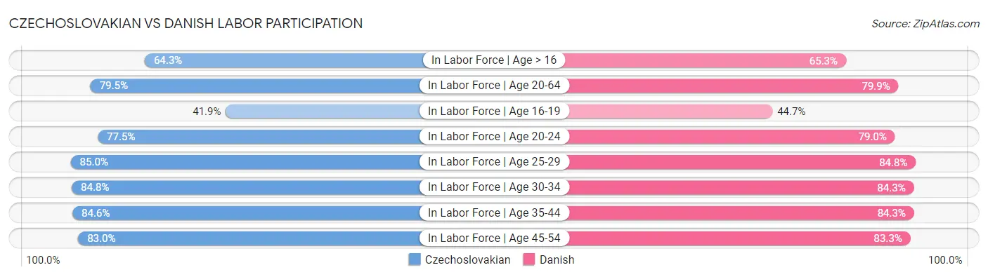 Czechoslovakian vs Danish Labor Participation