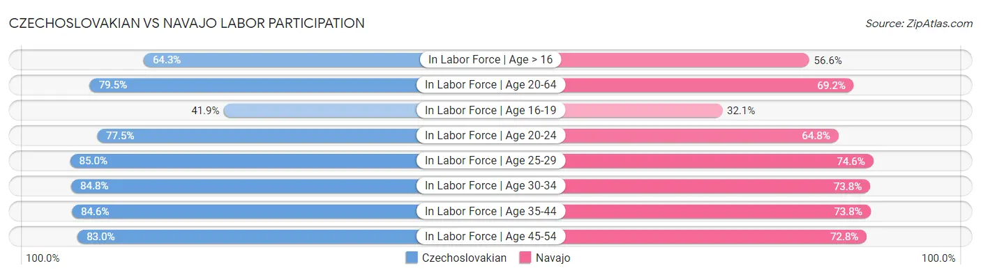 Czechoslovakian vs Navajo Labor Participation