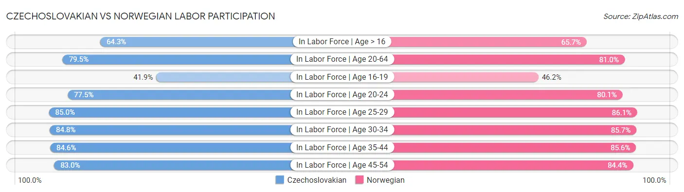 Czechoslovakian vs Norwegian Labor Participation