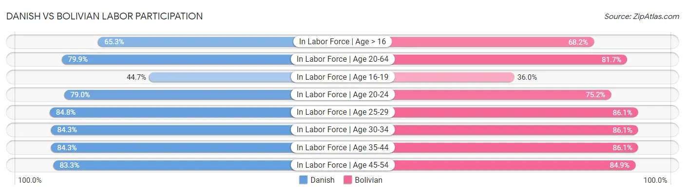 Danish vs Bolivian Labor Participation