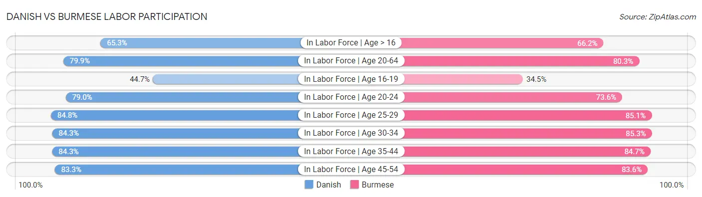 Danish vs Burmese Labor Participation