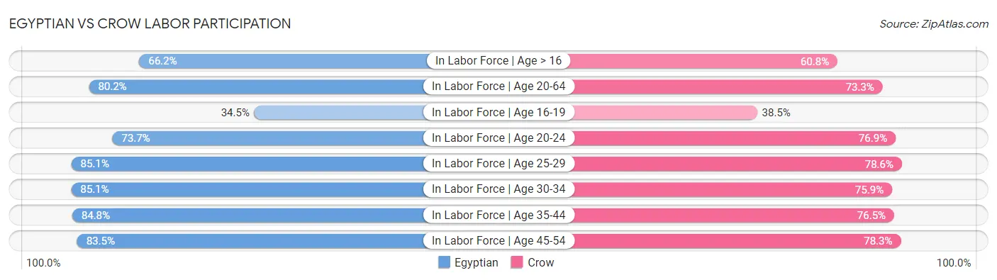 Egyptian vs Crow Labor Participation