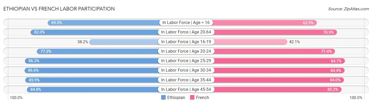 Ethiopian vs French Labor Participation