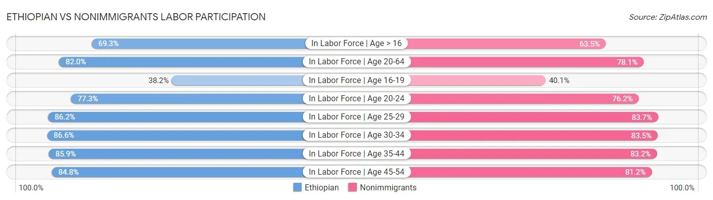 Ethiopian vs Nonimmigrants Labor Participation