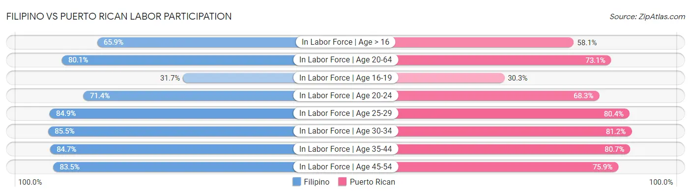 Filipino vs Puerto Rican Labor Participation