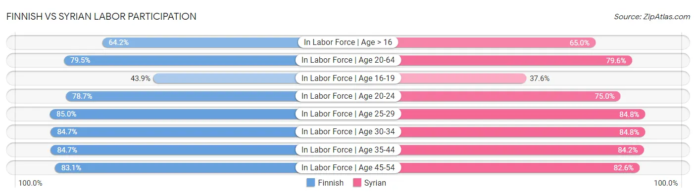 Finnish vs Syrian Labor Participation