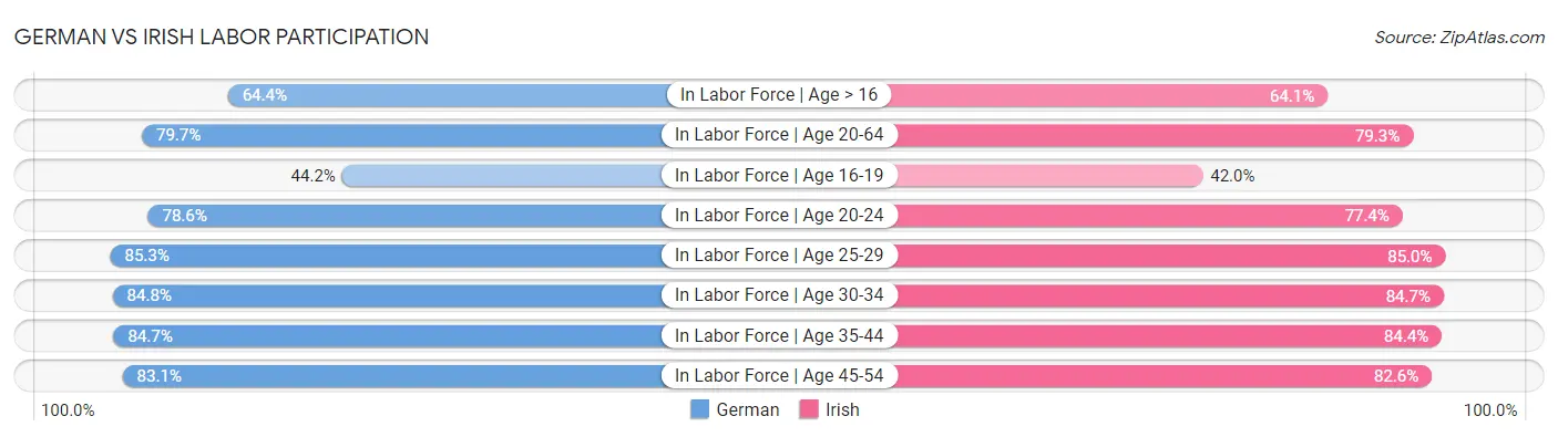 German vs Irish Labor Participation