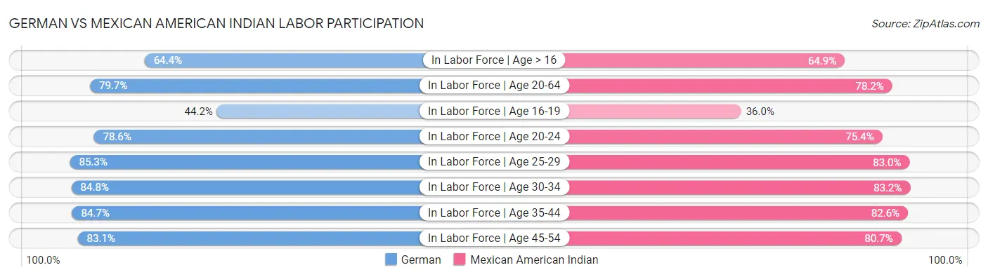 German vs Mexican American Indian Labor Participation