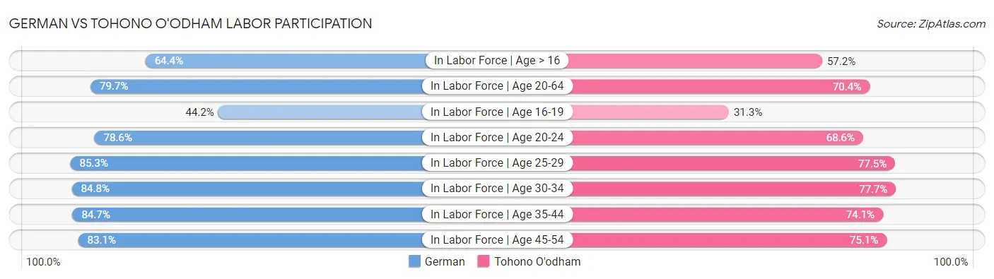 German vs Tohono O'odham Labor Participation