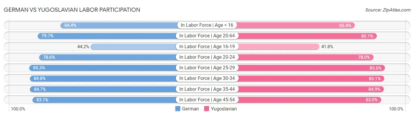 German vs Yugoslavian Labor Participation