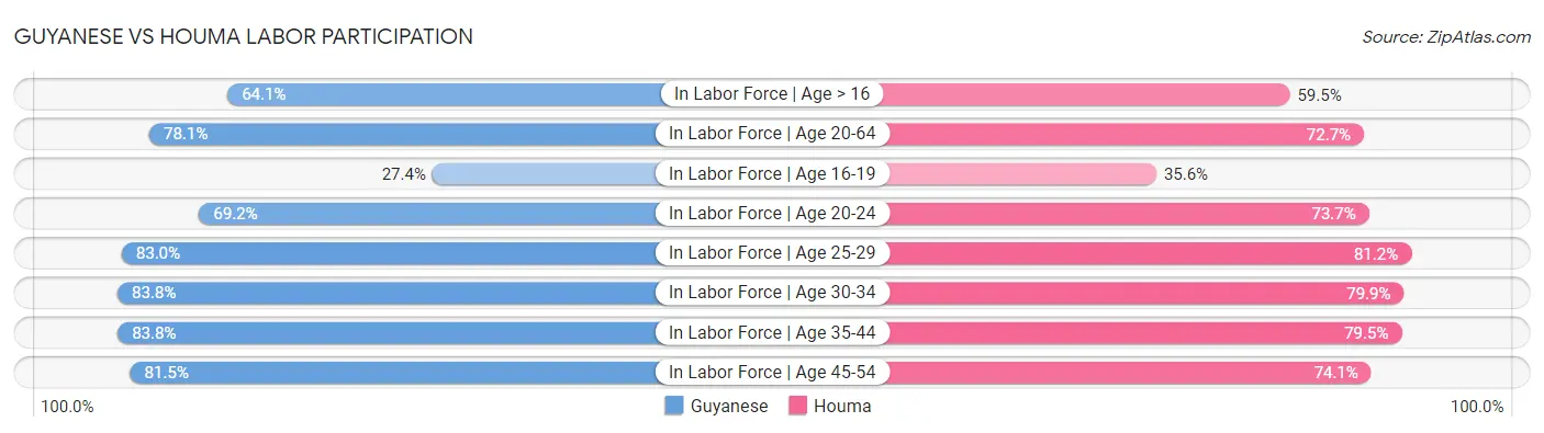 Guyanese vs Houma Labor Participation