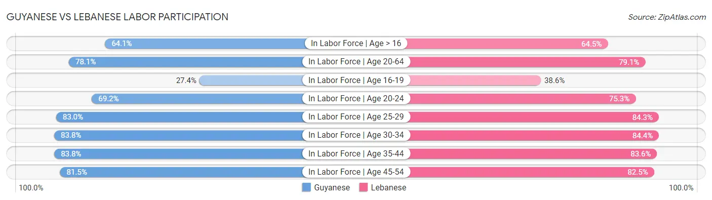 Guyanese vs Lebanese Labor Participation