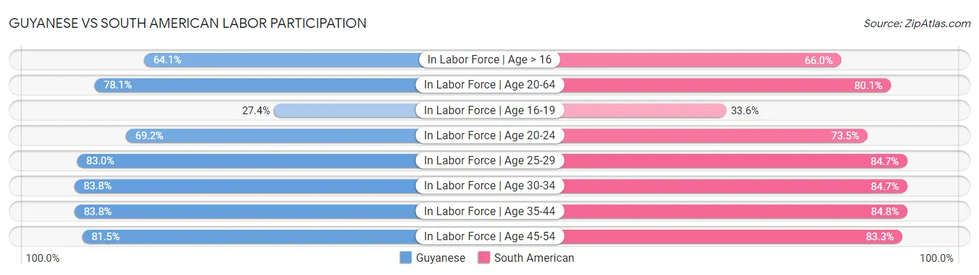 Guyanese vs South American Labor Participation