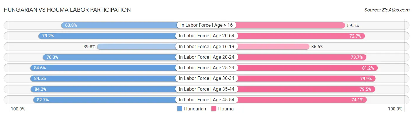 Hungarian vs Houma Labor Participation