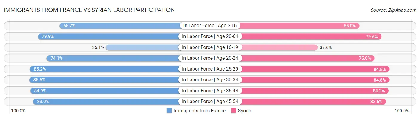 Immigrants from France vs Syrian Labor Participation