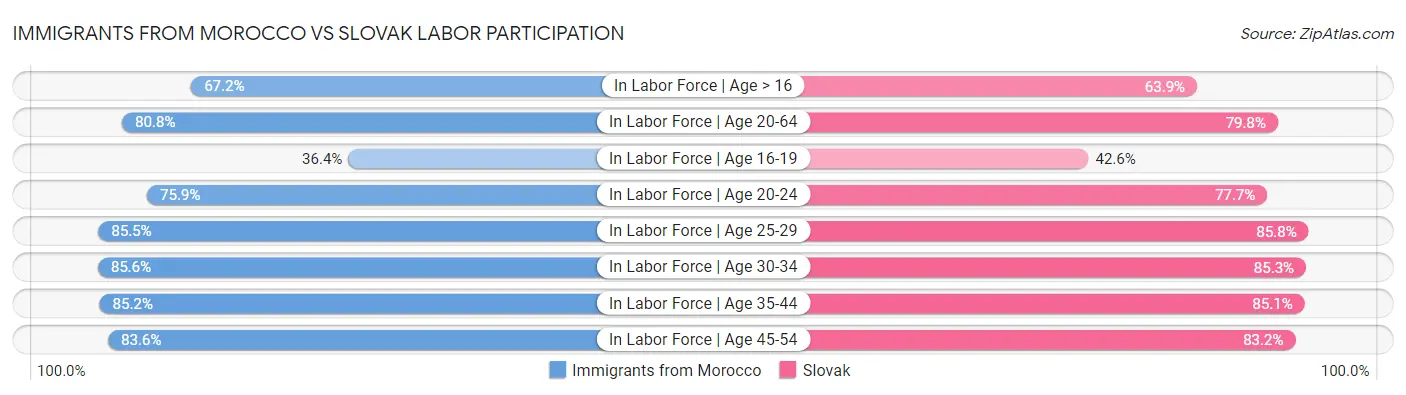 Immigrants from Morocco vs Slovak Labor Participation