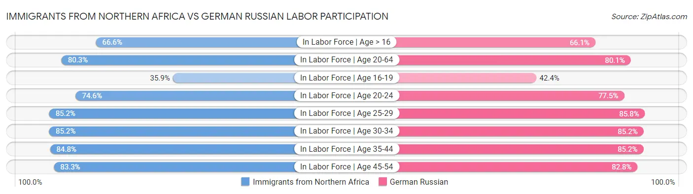 Immigrants from Northern Africa vs German Russian Labor Participation