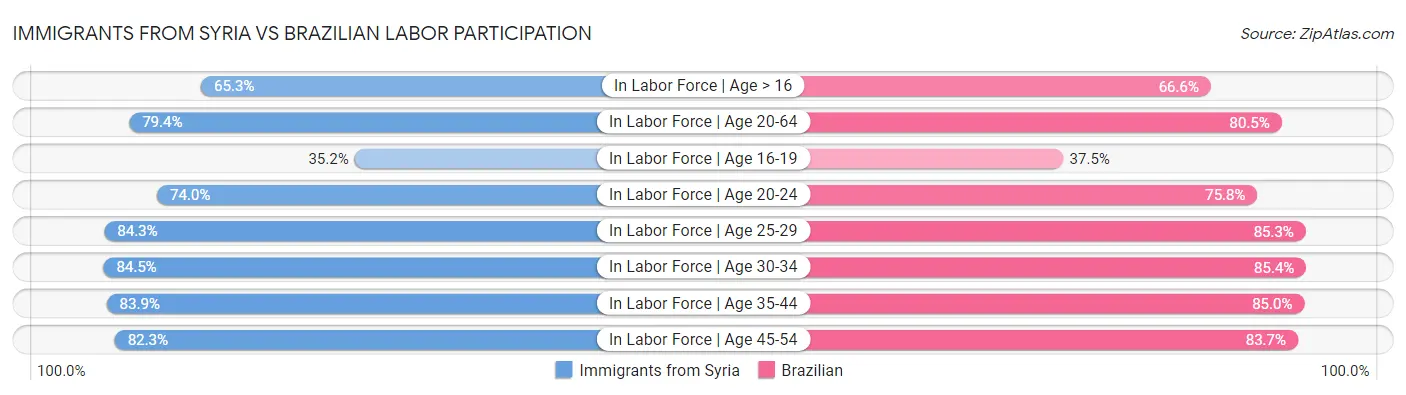 Immigrants from Syria vs Brazilian Labor Participation