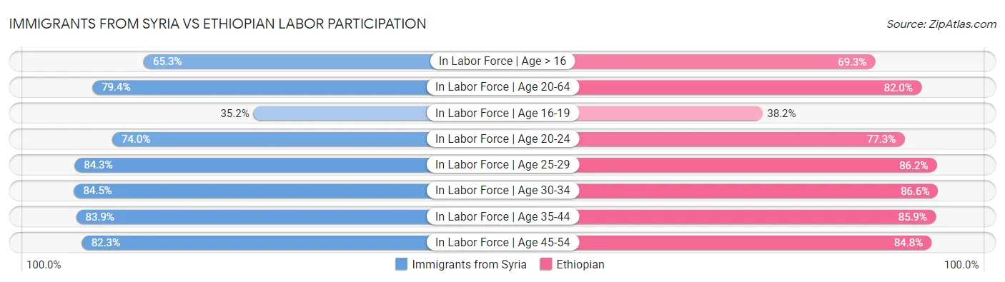Immigrants from Syria vs Ethiopian Labor Participation