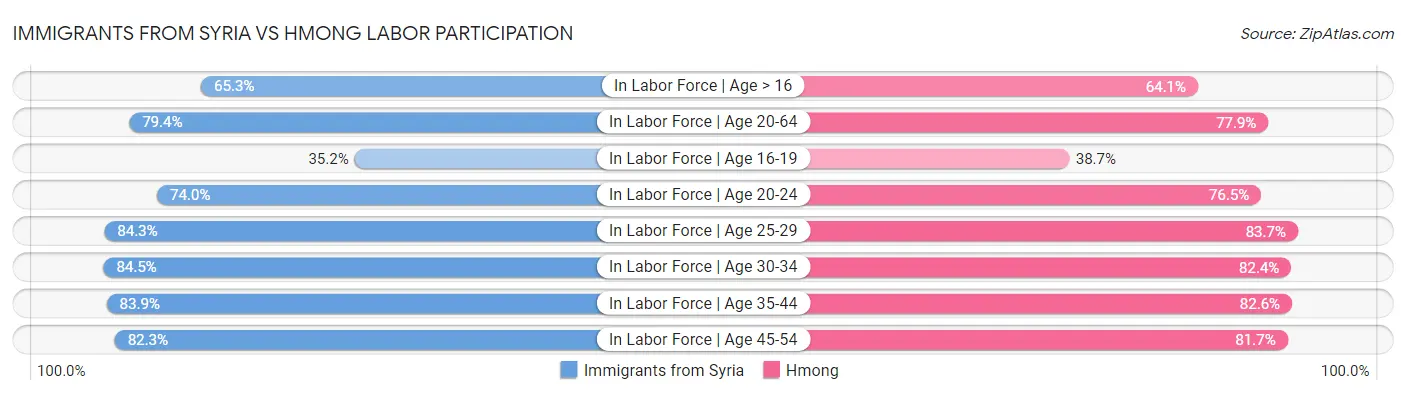 Immigrants from Syria vs Hmong Labor Participation