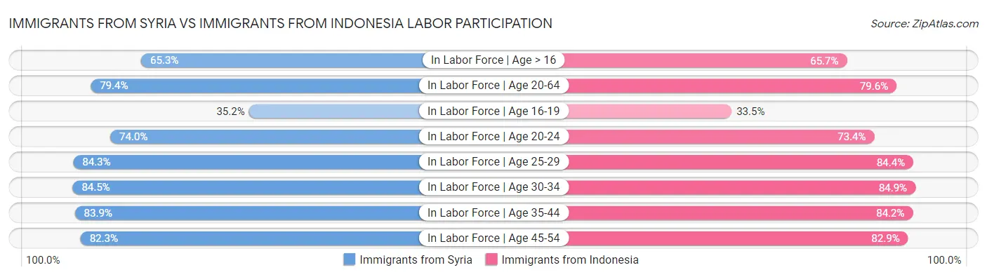 Immigrants from Syria vs Immigrants from Indonesia Labor Participation