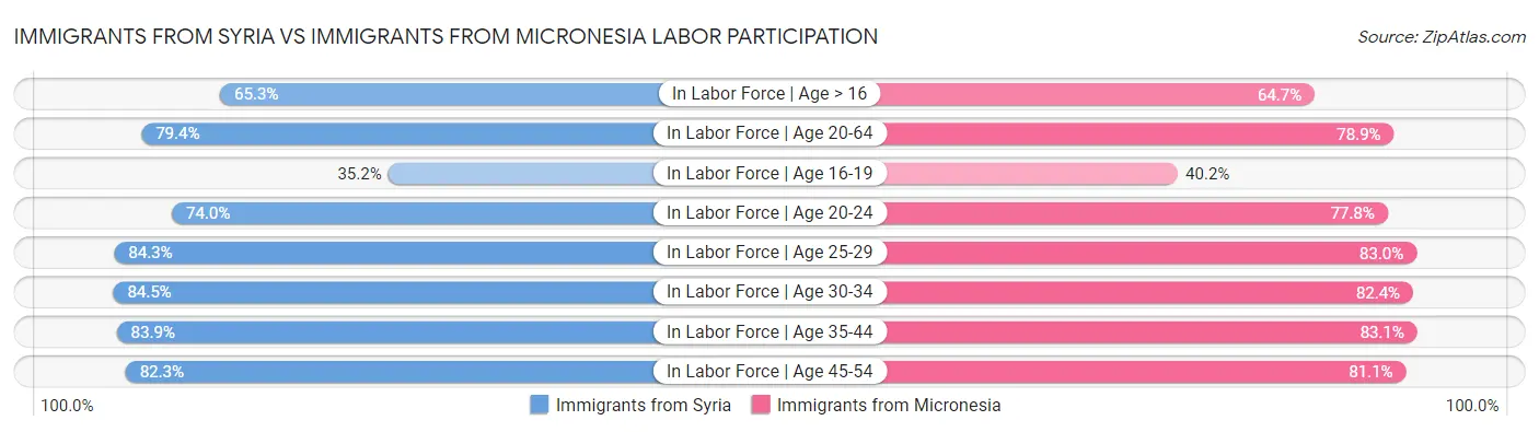 Immigrants from Syria vs Immigrants from Micronesia Labor Participation