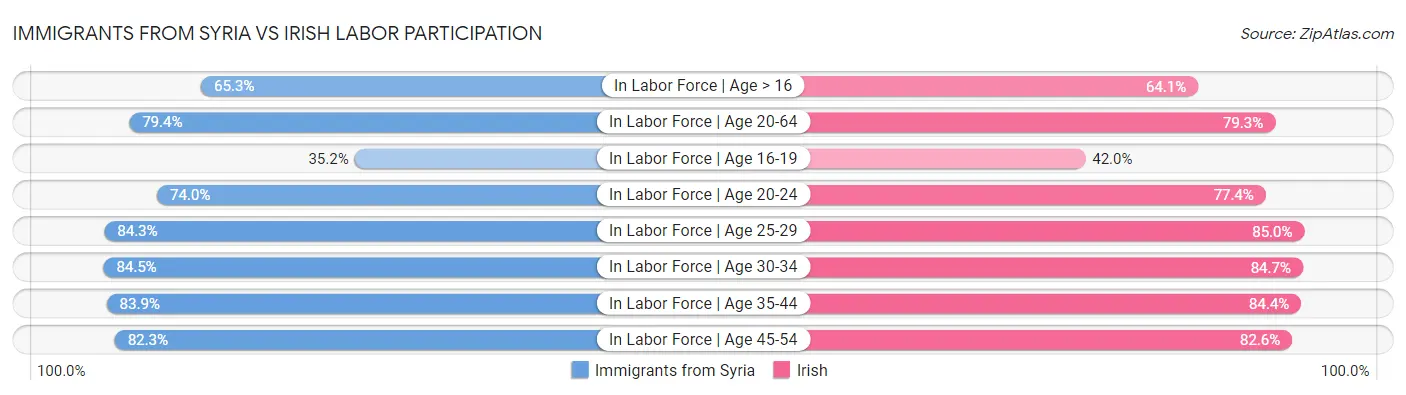 Immigrants from Syria vs Irish Labor Participation