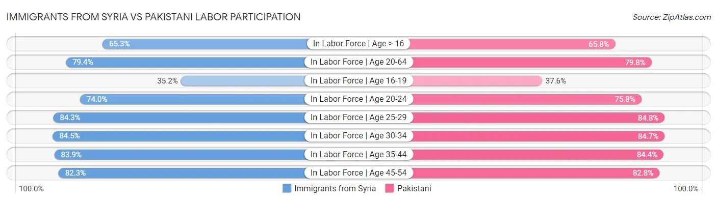 Immigrants from Syria vs Pakistani Labor Participation