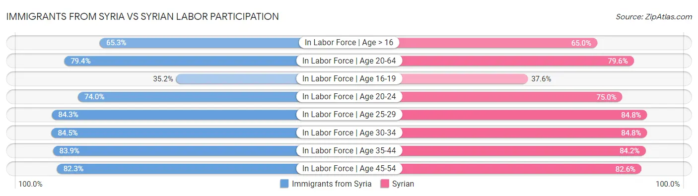 Immigrants from Syria vs Syrian Labor Participation