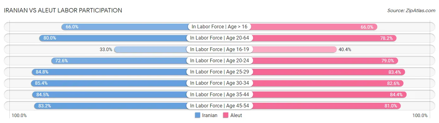 Iranian vs Aleut Labor Participation