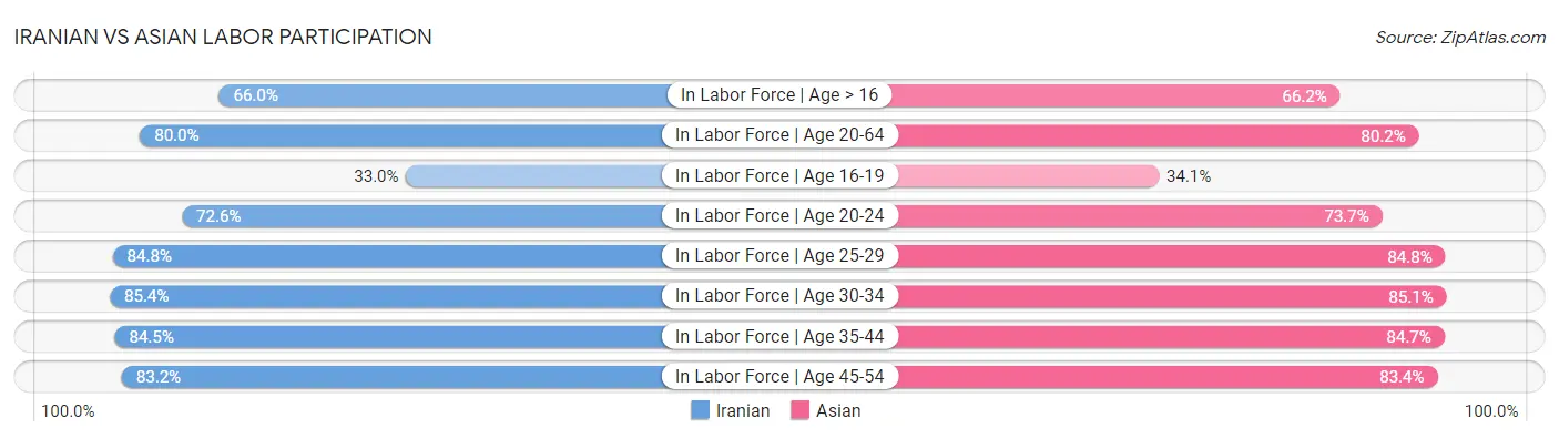 Iranian vs Asian Labor Participation