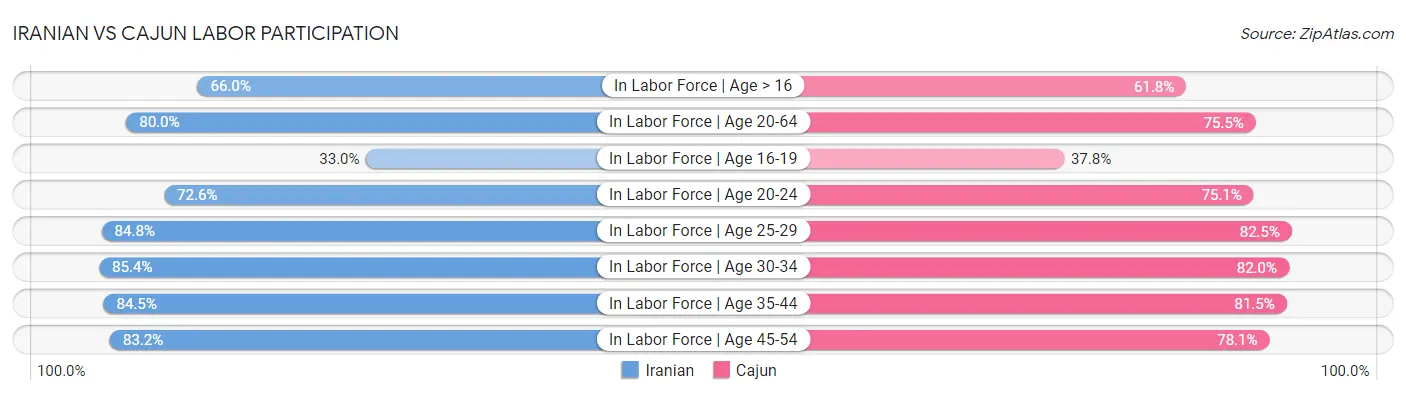 Iranian vs Cajun Labor Participation