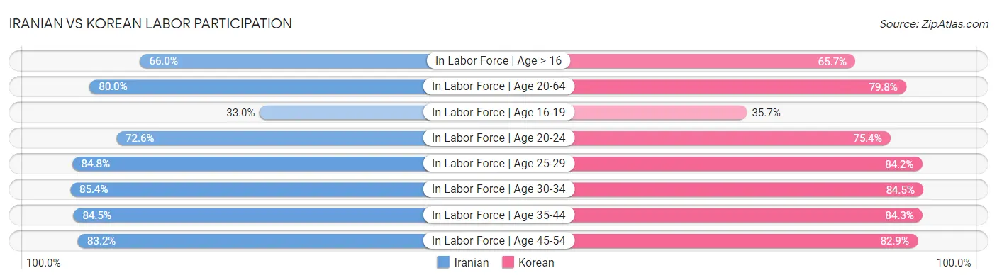Iranian vs Korean Labor Participation